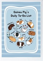 Guinea Pig Daily To-Do List Blue Background Poster