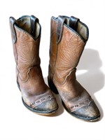 Vintage kids' leather cowboy boots