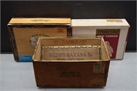 3 Vintage Cigar Boxes - Webbs, Garcia y Vega, etc