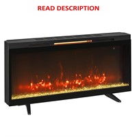 Style Selections 42in W Black Quartz Fireplace
