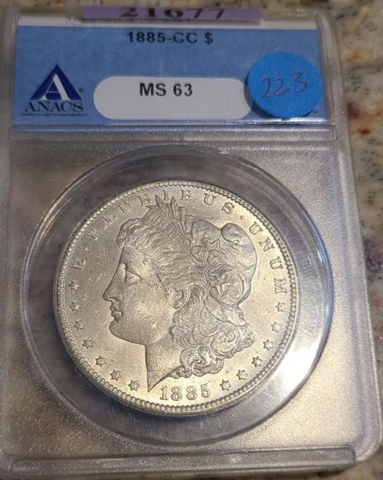 1885-CC Morgan Silver Dollar
