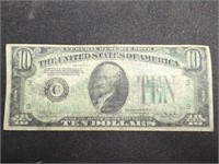 1934 $10 Federal Reserve Note US paper money