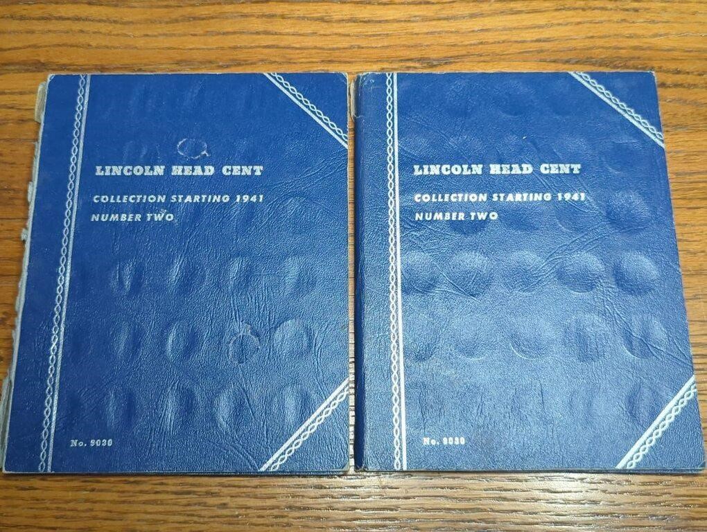 Pair of old Lincoln Head Cent coin albums