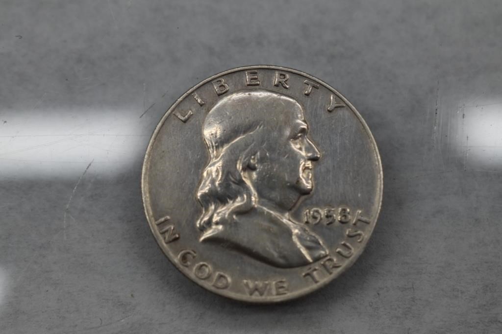 1958 Franklin Half Dollar -90% Silver Bullion Coin