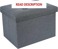 $24  Grey Ottoman Cube - 17in 17*12*13  Foldable