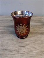 Red Mercury Glass Hurricane Candle Holder