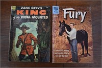 2 Comics Grey's King of the Royal Mounted & Fury
