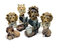 Collection of safari animal statues