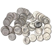 (50) Roosevelt Dimes -90% Silver