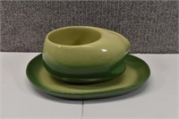 Tamac Avocado Barbeque Cup/Saucer Oklahoma Pottery