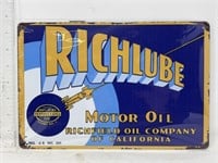 Metal sign- Richlube motor oil