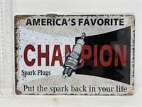 Metal sign- Champion Spark Plugs