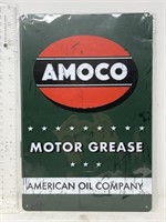 Metal sign- Amoco motor grease