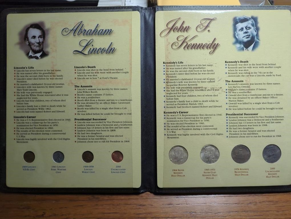 Kennedy - Lincoln Coin set - silver halves, full