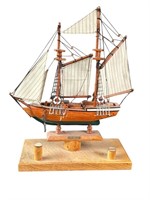 Vintage Blue Nose wood sail boat model ship