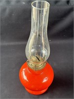Vintage orange ceramic oil lamp