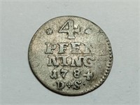 OF) 1784 Silver 4 Pfennig Lippe-Detmold