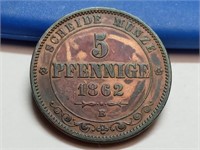 OF) 1862-B Saxony 5 Pfennig