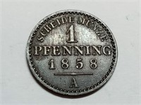 OF) 1858-A 1 Pfennig Lippe-Detmold