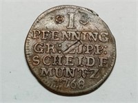 OF) 1768 1 Pfennig Copper Lippe-Detmold