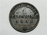 OF) 1851-A 1 Pfennig Lippe-Detmold