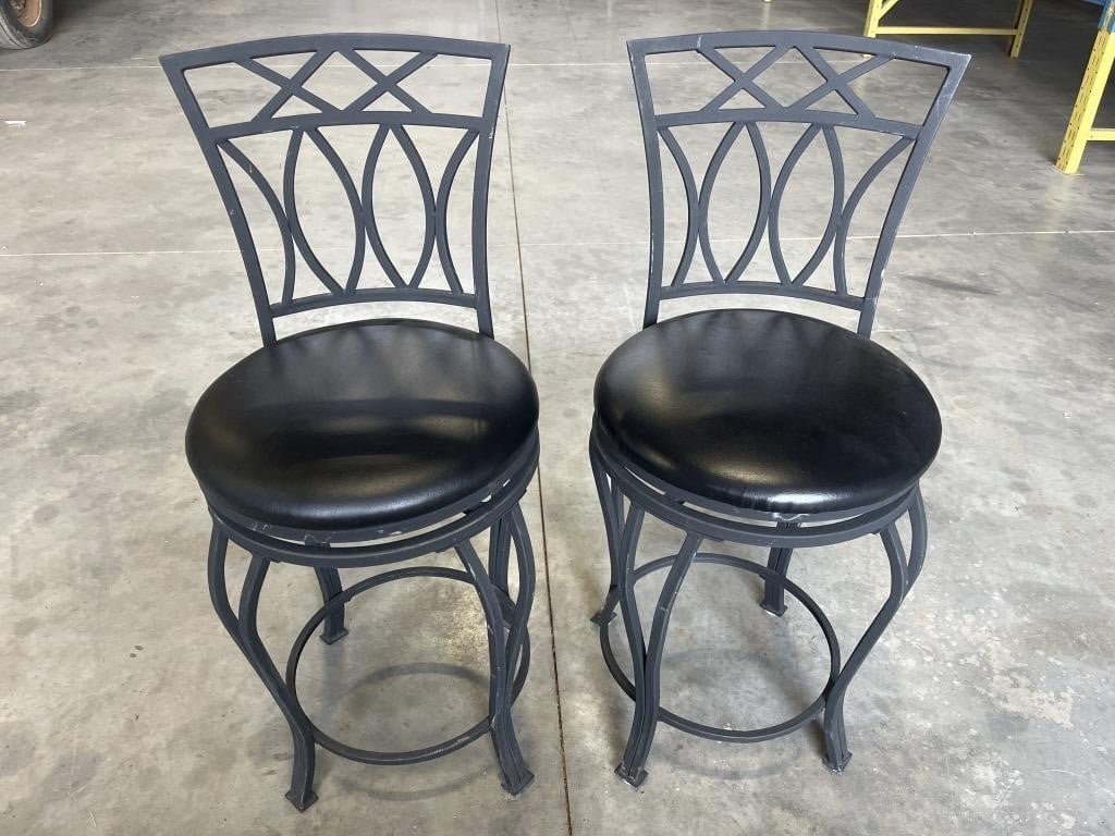 2 swivel top stools