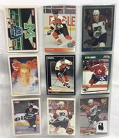 OF) (9) ERIC LINDROS CARDS WITH ROOKIES, ALL MINT