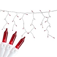 100 Count Red Mini Icicle Christmas Lights 3.5ft