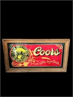 Vintage framed Adolph Coors advertisement sign