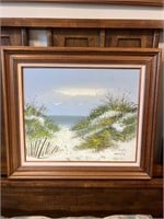 Beach Dunes Orig. Oil Painting Signed Carson