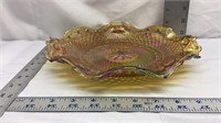 C2) VINTAGE CARNIVAL GLASS CANDY DISH, GORGEOUS