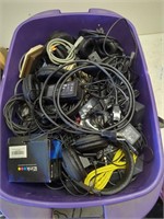 Huge 20 gallon tote of electronics - gaming