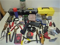 Box of tools - toolboxes, drill bits, wrenches,