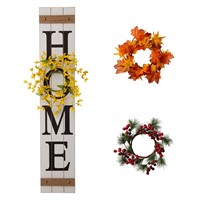 Glitzhome Wooden Welcome Home Porch Sign with Inte