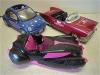 Barbie, Bratz, and Monster High toy cars