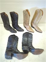 Three pairs cowboy boots - Tony Lama and Dan Post