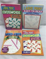 C3) FOUR NEW CROSSWORD & WORD SEARCH BOOKS