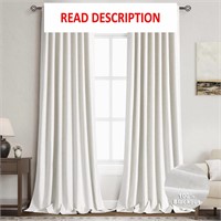 $54  Ivory Linen Blackout Curtains  2 Panels 52x96