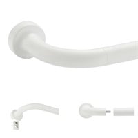 Matte White Disc Curtain Rods, 48-84 Inches Window
