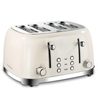 4 Slice Toaster Roter Mond Retro Stainless Steel T