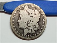 OF) 1883 S silver Morgan dollar