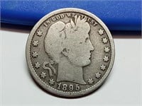 OF) 1895 silver Barber quarter