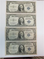 OF) (4) 1935 $1 silver certificates