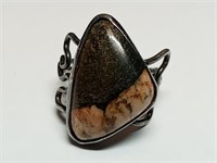 OF) Large Stone sterling silver ring size 9