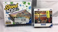 C2) PUZZLE STAND & GO PUZZLE EASEL, AND NEW 1000