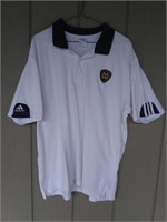 F1)Adidas Notre Dame Golf Shirt, XL, No Smoking or