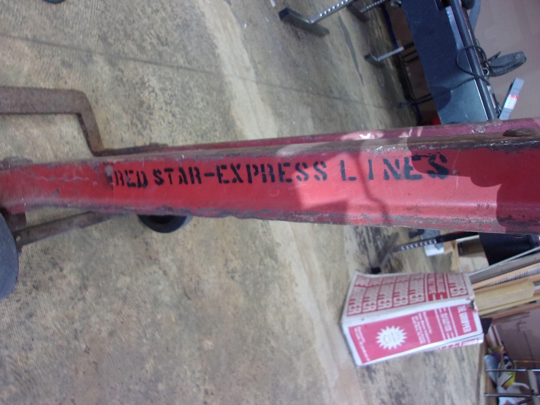 old  red star express lines barrel tool penn yan