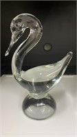 10” art glass pelican crystal glass statue