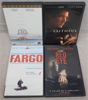 C12) 4 DVDs Movies Thriller Fargo Unfaithful