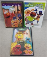C12) 3 DVDs Kids Family Elmo Sesame Street